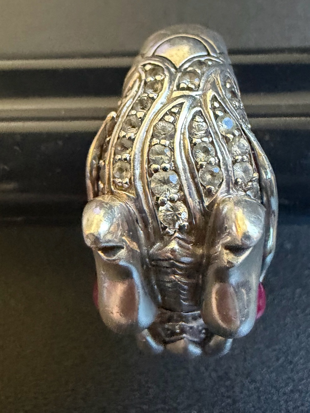 John Hardy ‘Year of the Dragon’ Sterling Silver Dragon Ring w/ ruby & sapphires - Picture 7 of 15